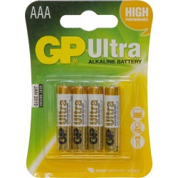 4 x AAA GP Ultra Alkaline Batteries