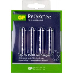 4 x AAA GP Recyko+ Pro Rechargeable Batteries