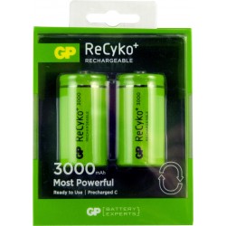 2 x C GP Recyko+ Rechargeable Batteries