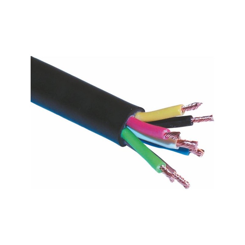 7 Core (6 x 1mm² / 1 x 2mm²) Black Cable