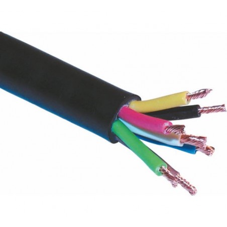 7 Core (6 x 1mm² / 1 x 2mm²) Black Cable