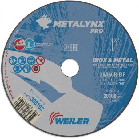 76 x 1.0mm Metalynx Pro Metal/Inox Cutting Discs (25)