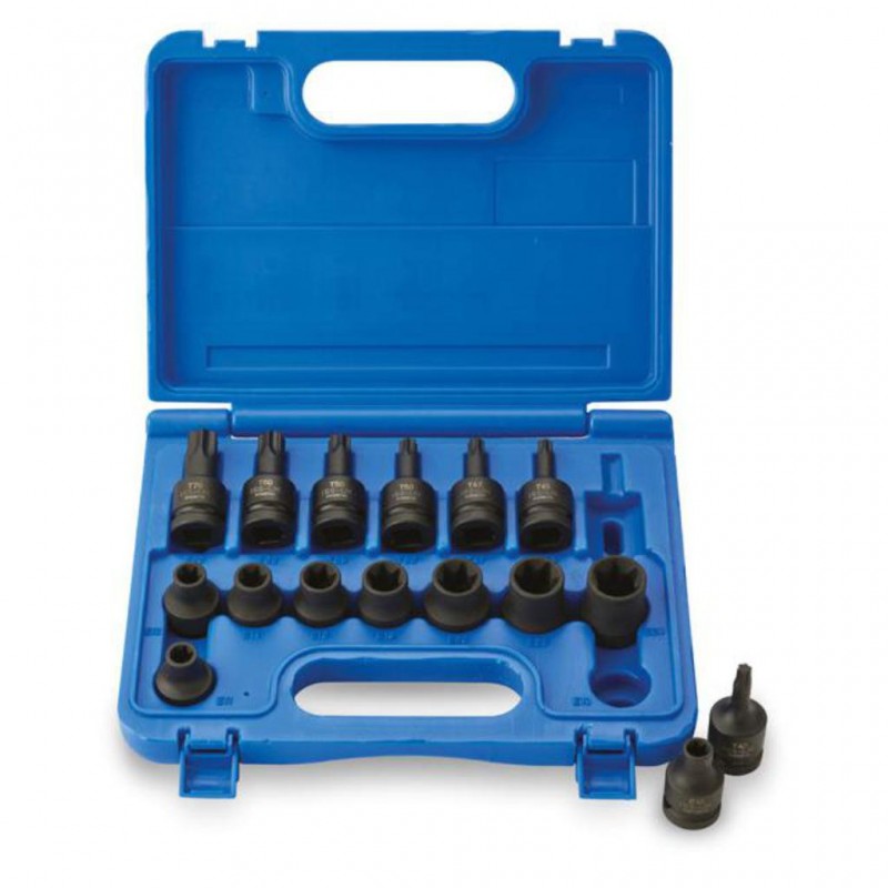 16pc 1/2" Drive ISS Female/Male Torx Driver Set