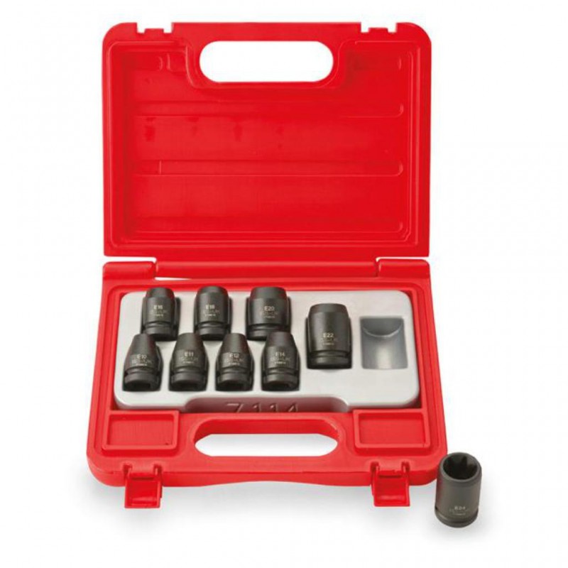 9pc 1/2" Drive ISS Female Torx Driver Set