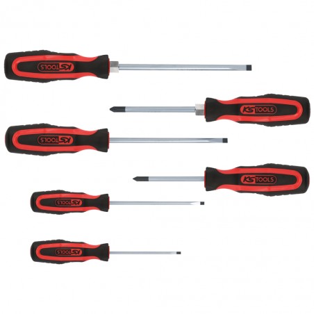 6pc Pozi/Slotted KS Tools 'ERGOTORQUEplus' screwdriver set