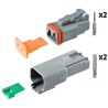 10 x 2-Way DT Connectors (Male & Female)