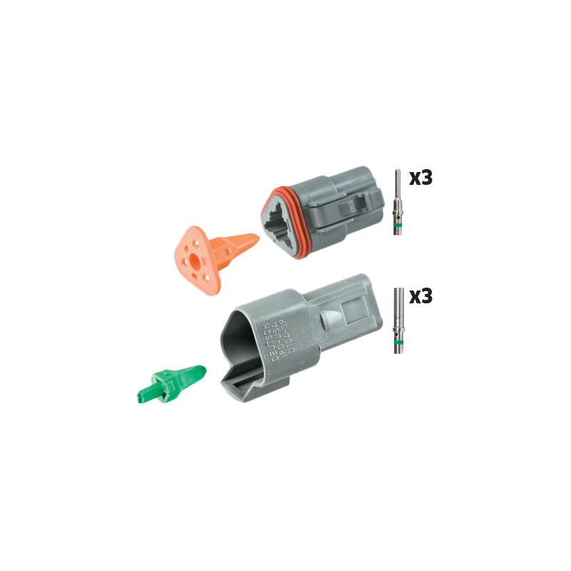 3-Way DT Connectors (Male & Female)