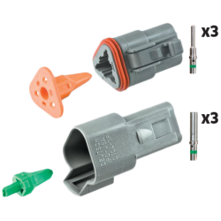 10 x 3-Way DT Connectors (Male & Female)