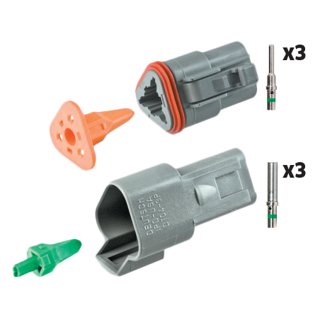 10 x 3-Way DT Connectors (Male & Female)