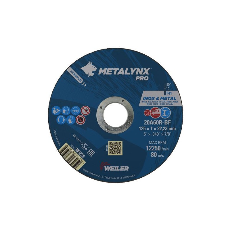 125 x 1.0mm Metalynx Pro Metal/Inox Cutting Discs (25)