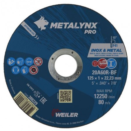125 x 1.0mm Metalynx Pro Metal/Inox Cutting Discs (25)