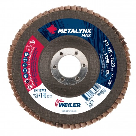 125mm P60 Ceramic 'Metalynx Max' Flap Discs (Medium)