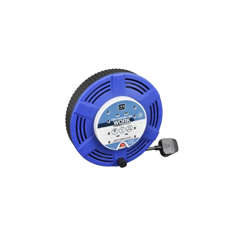 Masterplug 4 Gang 240v 12mtr Extension Reel (13amp)